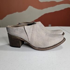 FREEBIRD Shae Snake Print Leather Mule‎ Women's 7 Western Festival
